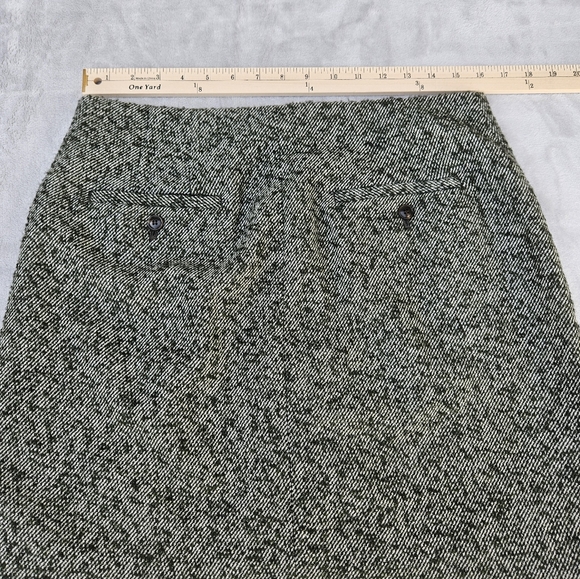 Madewell Green Herringbone Tweed Button Front Wool Blend Lined Mini Skirt Size 8 - Picture 11 of 16